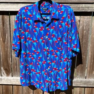 MENS BLUE PARROT HAWAIIAN SHIRT XXL